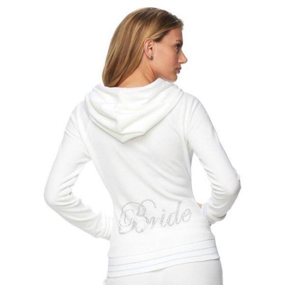 Juicy Couture Pants - Juicy Couture Tracksuit Womens Medium Bling Bride Velour Full Zip Pants Hoodie